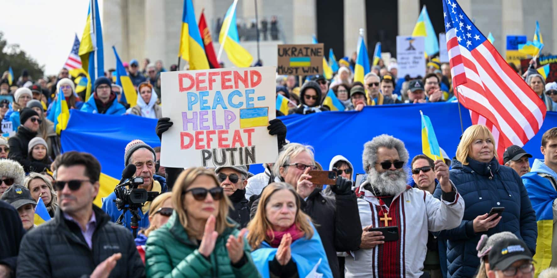 Americans gathered to support Ukraine during one of the rally in Washington DC