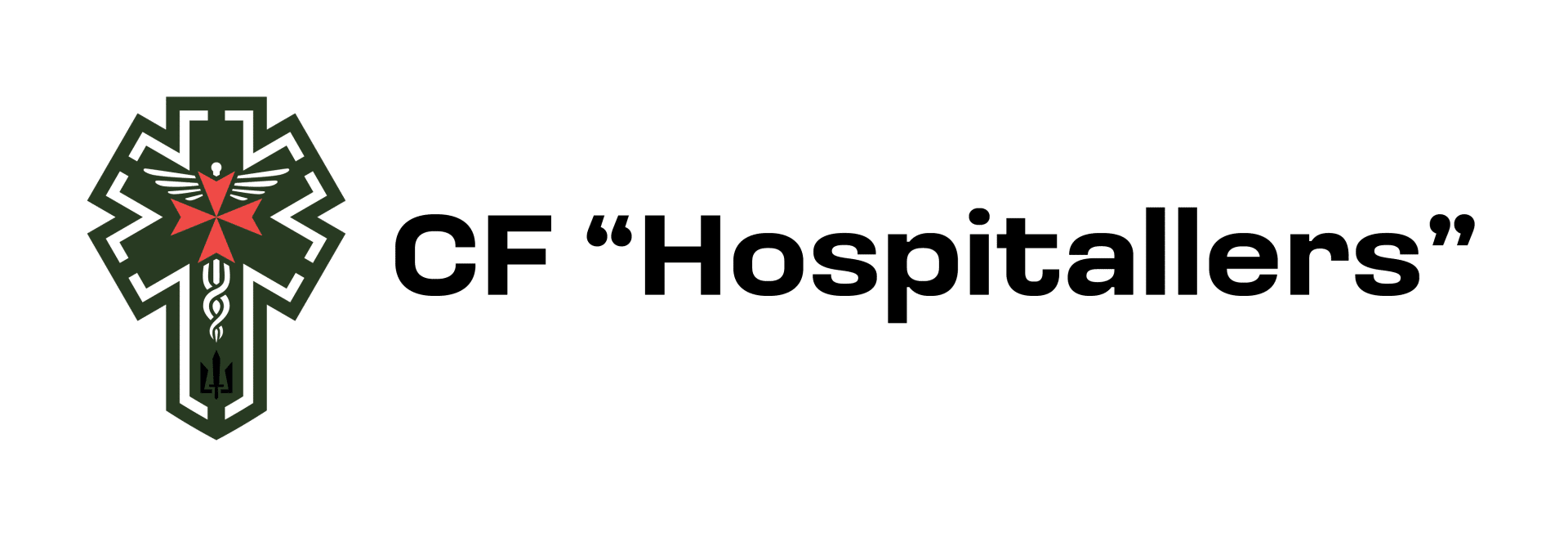Hospitallers' Ukraine logo with the name of the charity foundation right from logo
