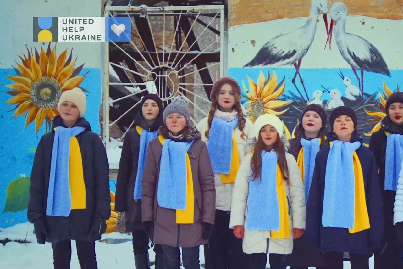 Children of war unite for Ukraine with “Carol of the Bells”