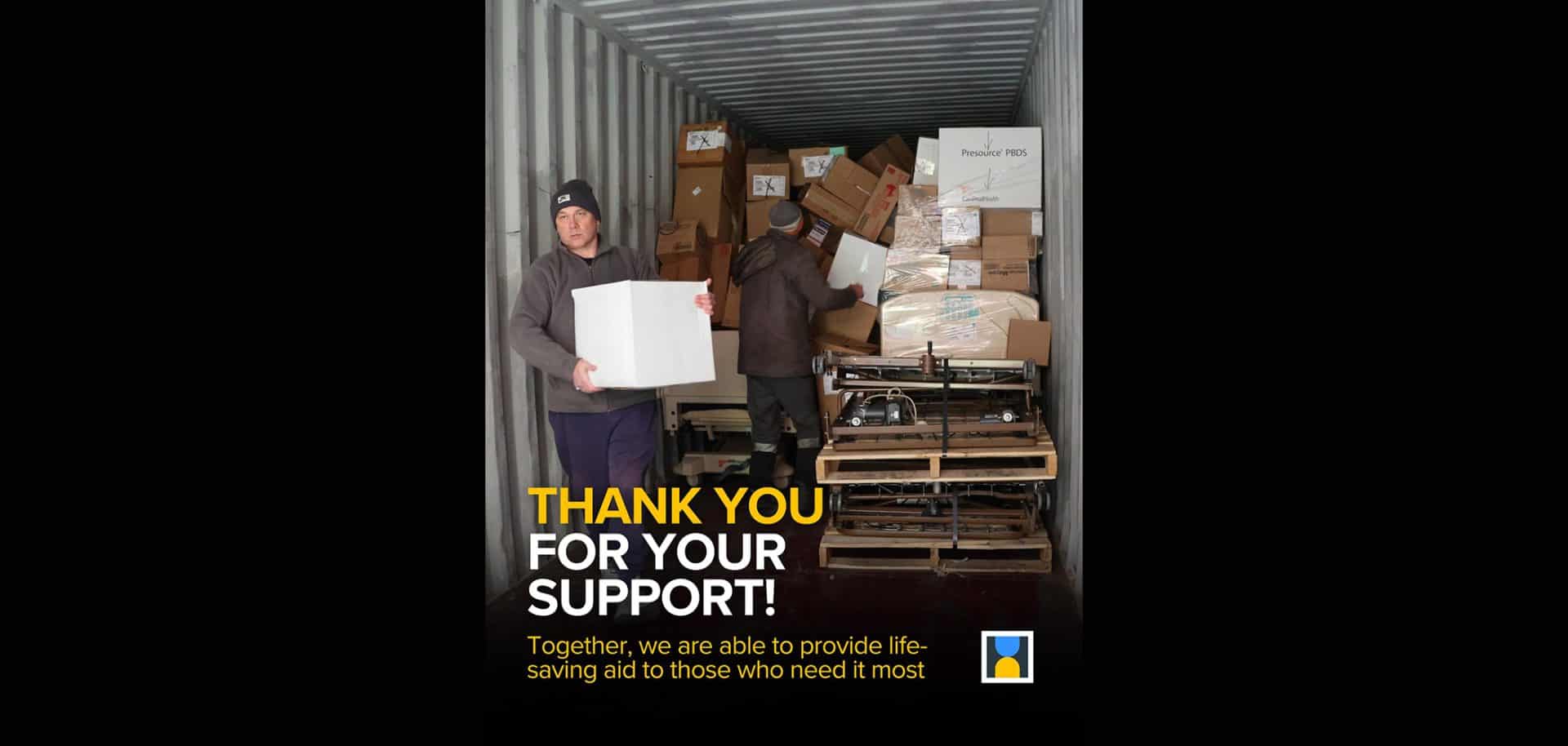 A 40-foot Container of Medical Aid Delivered to Vinnytsia