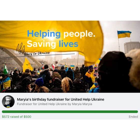 Facebook Fundraising for Ukrainian Charity, United Help Ukraine