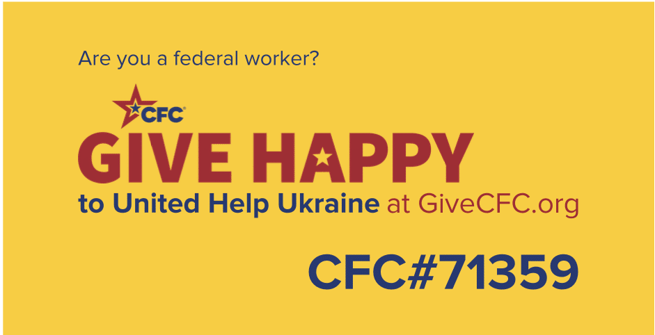 CFC slogan and CFC approved charity, United Help Ukraine, number 71359